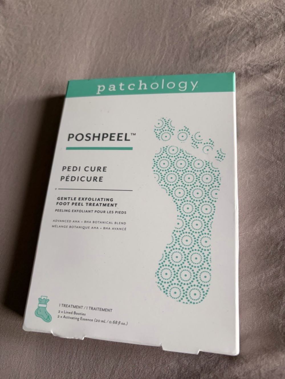 Patchology PoshPeel Pedi Cure Exfoliating Foot Treatment - Teal/White